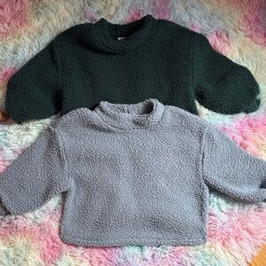 GAP Kids Fleece Tops in Green and Gray